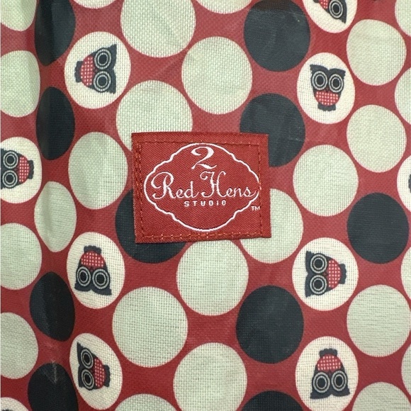 2 Red Hens Red/Blue Owl & Dots Toy Nanny - Picture 4 of 5